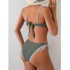 imageEomenie Bikini Set for Women Underwire Push Up Two Piece Bathing Suit Color Block Swimsuit SwimwearGreen Color Block
