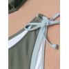 imageEomenie Bikini Set for Women Underwire Push Up Two Piece Bathing Suit Color Block Swimsuit SwimwearGreen Color Block
