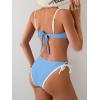 imageEomenie Bikini Set for Women Underwire Push Up Two Piece Bathing Suit Color Block Swimsuit SwimwearLight Blue White