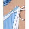 imageEomenie Bikini Set for Women Underwire Push Up Two Piece Bathing Suit Color Block Swimsuit SwimwearLight Blue White