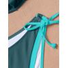 imageEomenie Bikini Set for Women Underwire Push Up Two Piece Bathing Suit Color Block Swimsuit SwimwearPeacock Green Blue