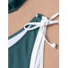 imageEomenie Bikini Set for Women Underwire Push Up Two Piece Bathing Suit Color Block Swimsuit SwimwearPeacock Green White