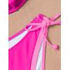 imageEomenie Bikini Set for Women Underwire Push Up Two Piece Bathing Suit Color Block Swimsuit SwimwearPink Color Block