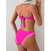 imageEomenie Bikini Set for Women Underwire Push Up Two Piece Bathing Suit Color Block Swimsuit SwimwearPink Color Block