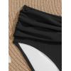 imageEomenie Bikini Sets for Women Color Block Two Piece Bathing Suit V Neck Tie Back SwimsuitBlack