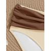 imageEomenie Bikini Sets for Women Color Block Two Piece Bathing Suit V Neck Tie Back SwimsuitBrown Beigec