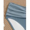 imageEomenie Bikini Sets for Women Color Block Two Piece Bathing Suit V Neck Tie Back SwimsuitGrey Blue Color Block