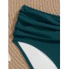 imageEomenie Bikini Sets for Women Color Block Two Piece Bathing Suit V Neck Tie Back SwimsuitPeacock Green