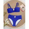 imageEomenie Bikini Sets for Women Color Block Two Piece Bathing Suit V Neck Tie Back SwimsuitRoyal Blue