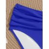 imageEomenie Bikini Sets for Women Color Block Two Piece Bathing Suit V Neck Tie Back SwimsuitRoyal Blue