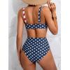 imageEomenie Bikini Sets for Women High Waisted Two Piece Bathing Suit U Wired V Neck Swimsuit Adjustable Straps SwimwearAmerican Flag