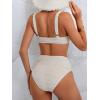imageEomenie Bikini Sets for Women High Waisted Two Piece Bathing Suit U Wired V Neck Swimsuit Adjustable Straps SwimwearBeige