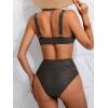 imageEomenie Bikini Sets for Women High Waisted Two Piece Bathing Suit U Wired V Neck Swimsuit Adjustable Straps SwimwearBlack B