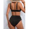 imageEomenie Bikini Sets for Women High Waisted Two Piece Bathing Suit U Wired V Neck Swimsuit Adjustable Straps SwimwearBlack a