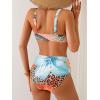 imageEomenie Bikini Sets for Women High Waisted Two Piece Bathing Suit U Wired V Neck Swimsuit Adjustable Straps SwimwearBlue Floral