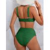 imageEomenie Bikini Sets for Women High Waisted Two Piece Bathing Suit U Wired V Neck Swimsuit Adjustable Straps SwimwearDeep Green