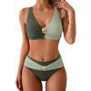 Green Color Block-cross Back