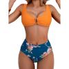 Orange Blue Floral