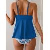 imageEomenie Two Piece Tankini Swimsuits for Women Tummy Control Cutout Bathing Suit Tie Knot Flowy Swim Dress with BottomBlue Print