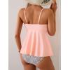 imageEomenie Two Piece Tankini Swimsuits for Women Tummy Control Cutout Bathing Suit Tie Knot Flowy Swim Dress with BottomLight Pink Print