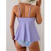 imageEomenie Two Piece Tankini Swimsuits for Women Tummy Control Cutout Bathing Suit Tie Knot Flowy Swim Dress with BottomPurple Leaf