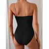imageEomenie One Piece Swimsuit for Women Tummy Control Ruched Bathing Suit Cutout U Wire Swim SuitsBean Pink Black