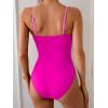 imageEomenie One Piece Swimsuit for Women Tummy Control Ruched Bathing Suit Cutout U Wire Swim SuitsPink Block
