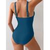 imageEomenie Womens One Piece Swimsuit Tummy Control Bathing Suit V Neck Slimming 1 Piece SwimwearPine Green