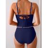 imageEomenie Tankini Swimsuit for Women Tummy Control Ruched Two Piece Bathing Suits High Waisted Shell Stitch SwimwearNavy Blue