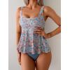 imageEomenie Tankini Swimsuits for Women Tummy Control Two Piece Bathing Suit Cutout Back Swim Suit with Bottom