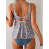 imageEomenie Tankini Swimsuits for Women Tummy Control Two Piece Bathing Suit Cutout Back Swim Suit with Bottom