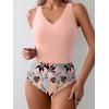 imageEomenie Two Piece Tankini Swimsuits for Women Tummy Control Bathing Suits Cutout Back Swim Tank Top with High Waisted BottomLight Pink Floral