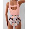 imageEomenie Two Piece Tankini Swimsuits for Women Tummy Control Bathing Suits Cutout Back Swim Tank Top with High Waisted BottomLight Pink Floral