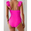 imageEomenie Womens One Piece Swimsuit Tummy Control Bathing Suit Ruffle Cutout Slimming SwimwearHot Pink