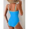imageEomenie Womens Tankini Swimsuits Two Piece Tummy Control Bathing Suit Color Block Slim Swimwear with High Waisted BottomBlue