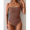 imageEomenie Womens Tankini Swimsuits Two Piece Tummy Control Bathing Suit Color Block Slim Swimwear with High Waisted BottomBrown Color Block