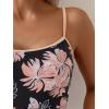 imageEomenie Womens Tankini Swimsuits Two Piece Tummy Control Bathing Suit Color Block Slim Swimwear with High Waisted BottomPrinted Pink Black