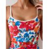 imageEomenie Womens Tankini Swimsuits Two Piece Tummy Control Bathing Suit Color Block Slim Swimwear with High Waisted BottomPrinted Red Blue
