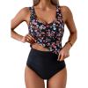Black Red Floral