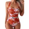 Orange White Floral Printed