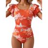Orange White Floral