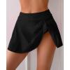 imageEomenie Womens High Waisted Swim Skirt Tummy Control Bikini Bottoms Side Tie Knot Bathing Suit Bottom with Builtin PantyBlack