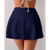 imageEomenie Womens High Waisted Swim Skirt Tummy Control Bikini Bottoms Side Tie Knot Bathing Suit Bottom with Builtin PantyDark Blue