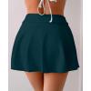imageEomenie Womens High Waisted Swim Skirt Tummy Control Bikini Bottoms Side Tie Knot Bathing Suit Bottom with Builtin PantyDark Green