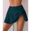 imageEomenie Womens High Waisted Swim Skirt Tummy Control Bikini Bottoms Side Tie Knot Bathing Suit Bottom with Builtin PantyDark Green