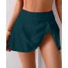 imageEomenie Womens High Waisted Swim Skirt Tummy Control Bikini Bottoms Side Tie Knot Bathing Suit Bottom with Builtin PantyDark Green