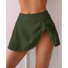 imageEomenie Womens High Waisted Swim Skirt Tummy Control Bikini Bottoms Side Tie Knot Bathing Suit Bottom with Builtin PantyGreen