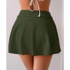 imageEomenie Womens High Waisted Swim Skirt Tummy Control Bikini Bottoms Side Tie Knot Bathing Suit Bottom with Builtin PantyGreen