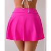 imageEomenie Womens High Waisted Swim Skirt Tummy Control Bikini Bottoms Side Tie Knot Bathing Suit Bottom with Builtin PantyHot Pink