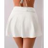imageEomenie Womens High Waisted Swim Skirt Tummy Control Bikini Bottoms Side Tie Knot Bathing Suit Bottom with Builtin PantyWhite